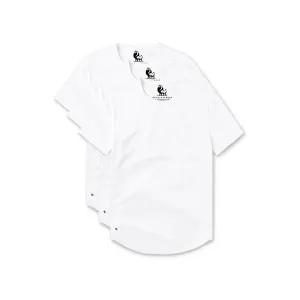 All White Crew Curve-Hem 3-Pack