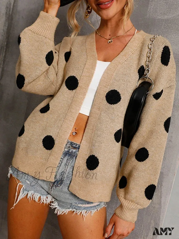 Amy Fashion - Women's Knitted Sweater Coat Long Sleeve Cardigan