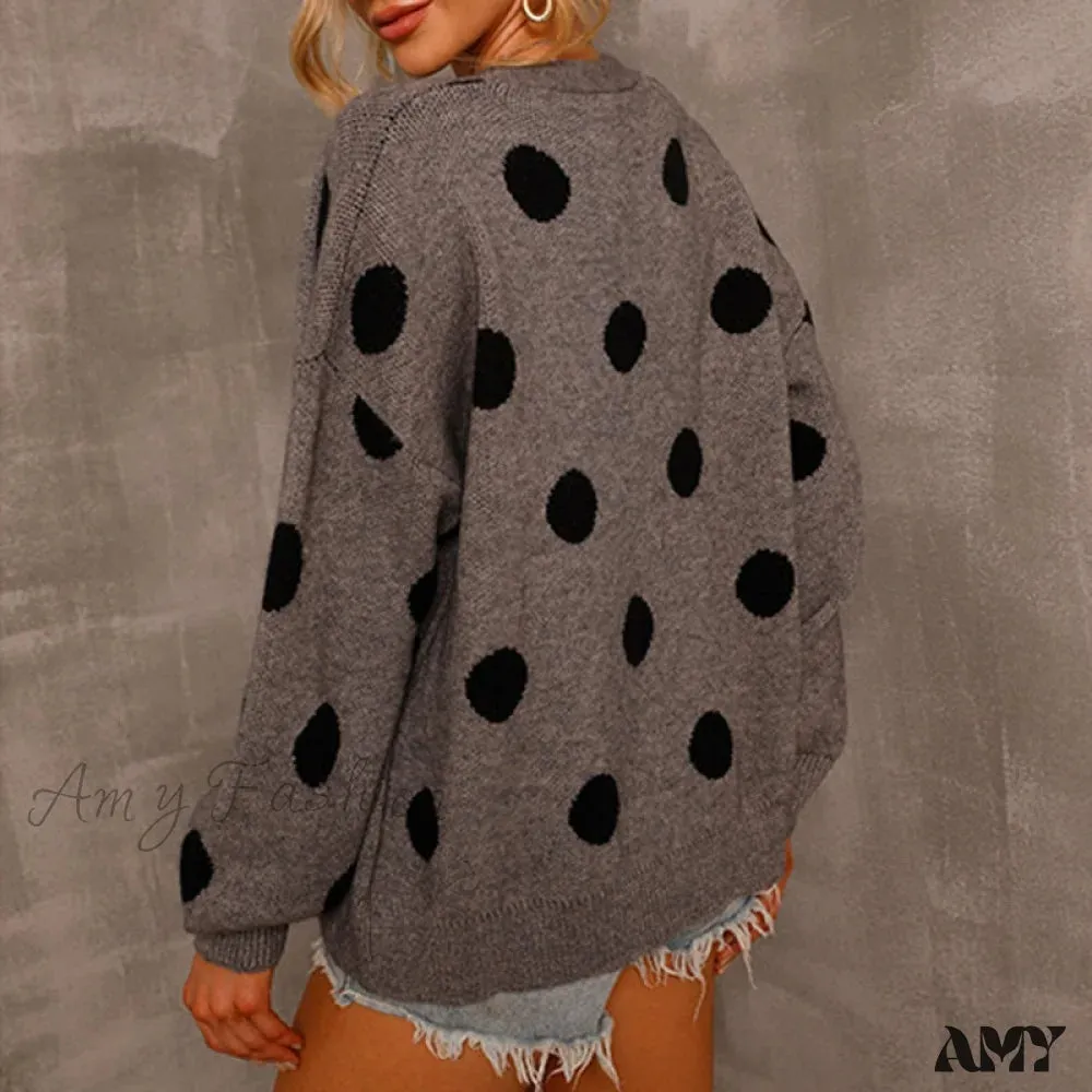 Amy Fashion - Women's Knitted Sweater Coat Long Sleeve Cardigan