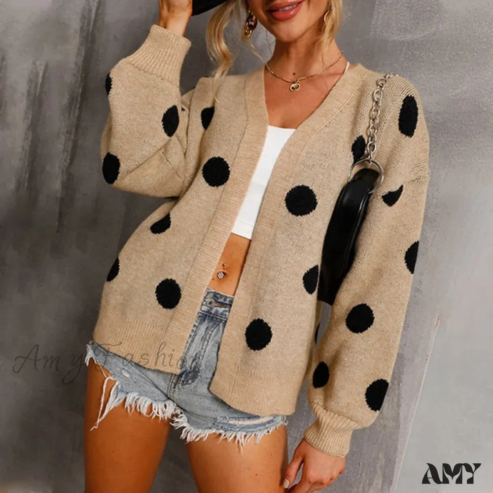 Amy Fashion - Women's Knitted Sweater Coat Long Sleeve Cardigan