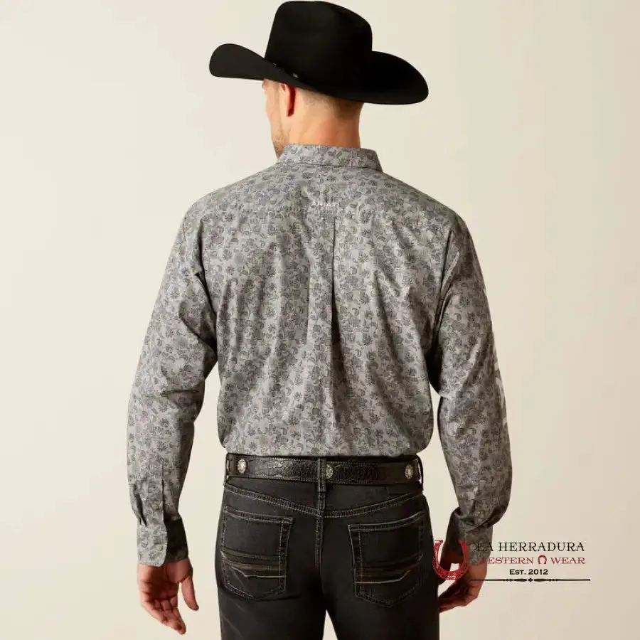 ARIAT CLASSIC TEAM KENDALL GREY/LIGHT GREY LONG SLEEVE SHIRT
