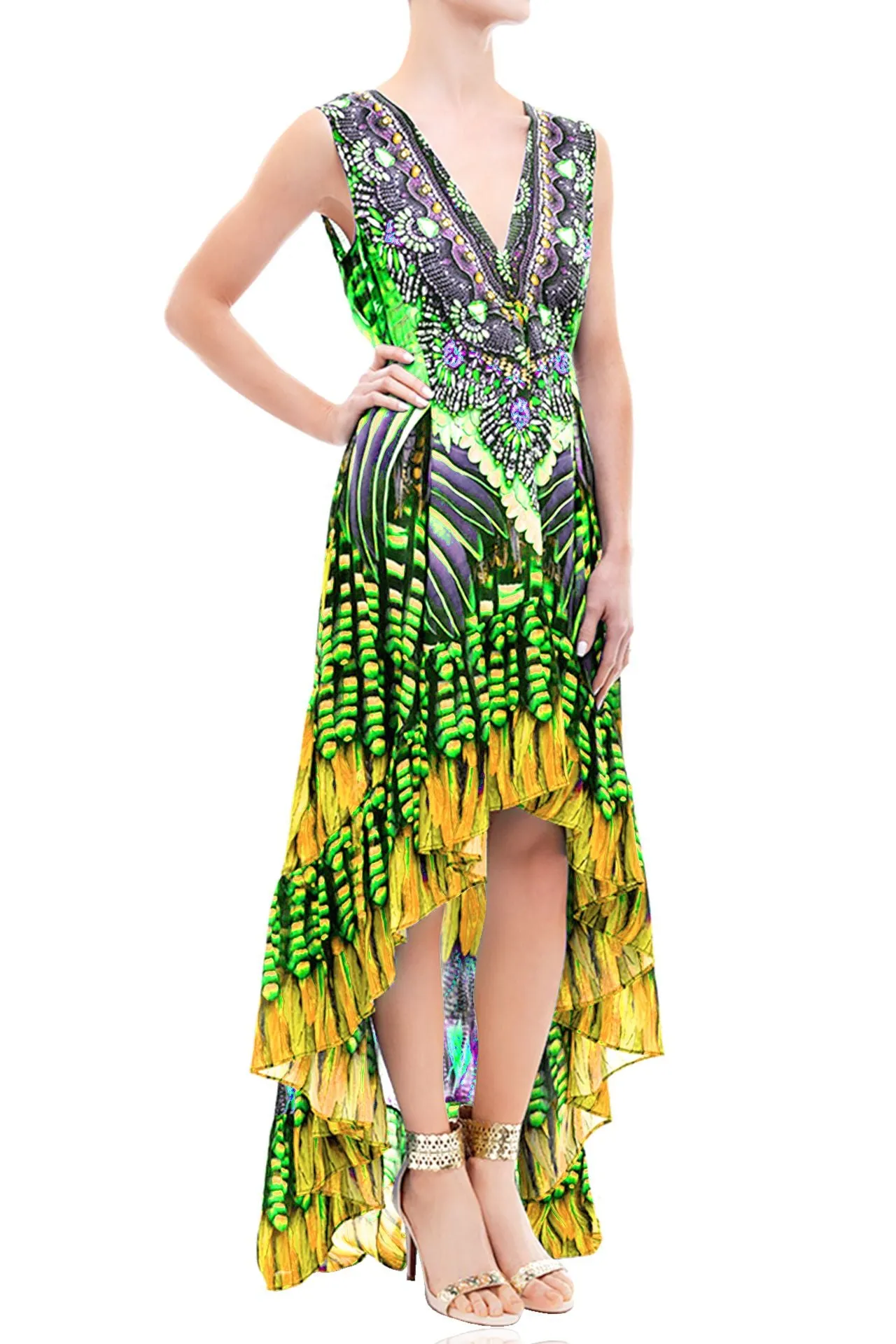 Asymmetrical Dark Green Cocktail Dress