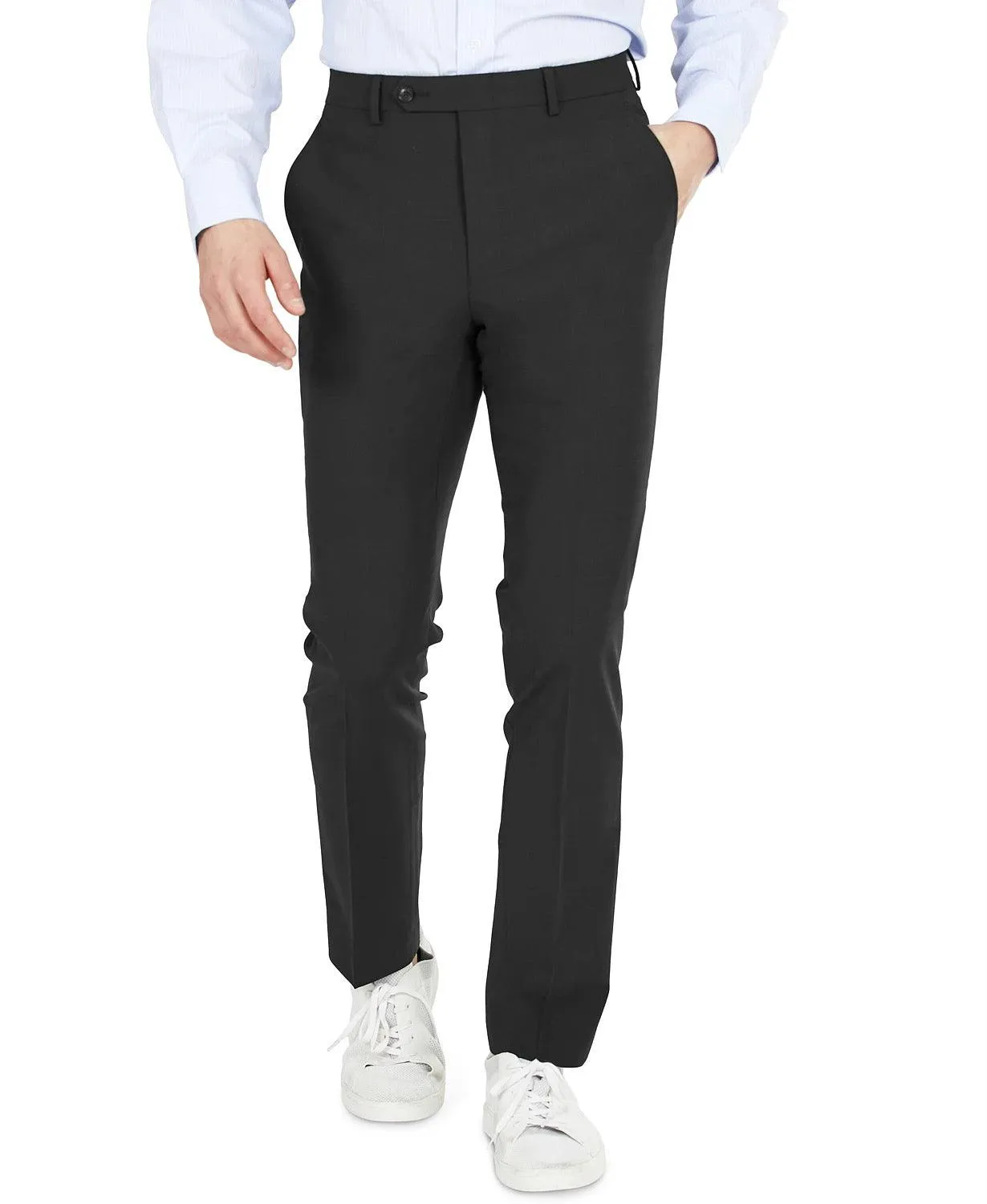 Bar Iii Mens Skinny fit Dress Pants 30 / 32 Black Solid