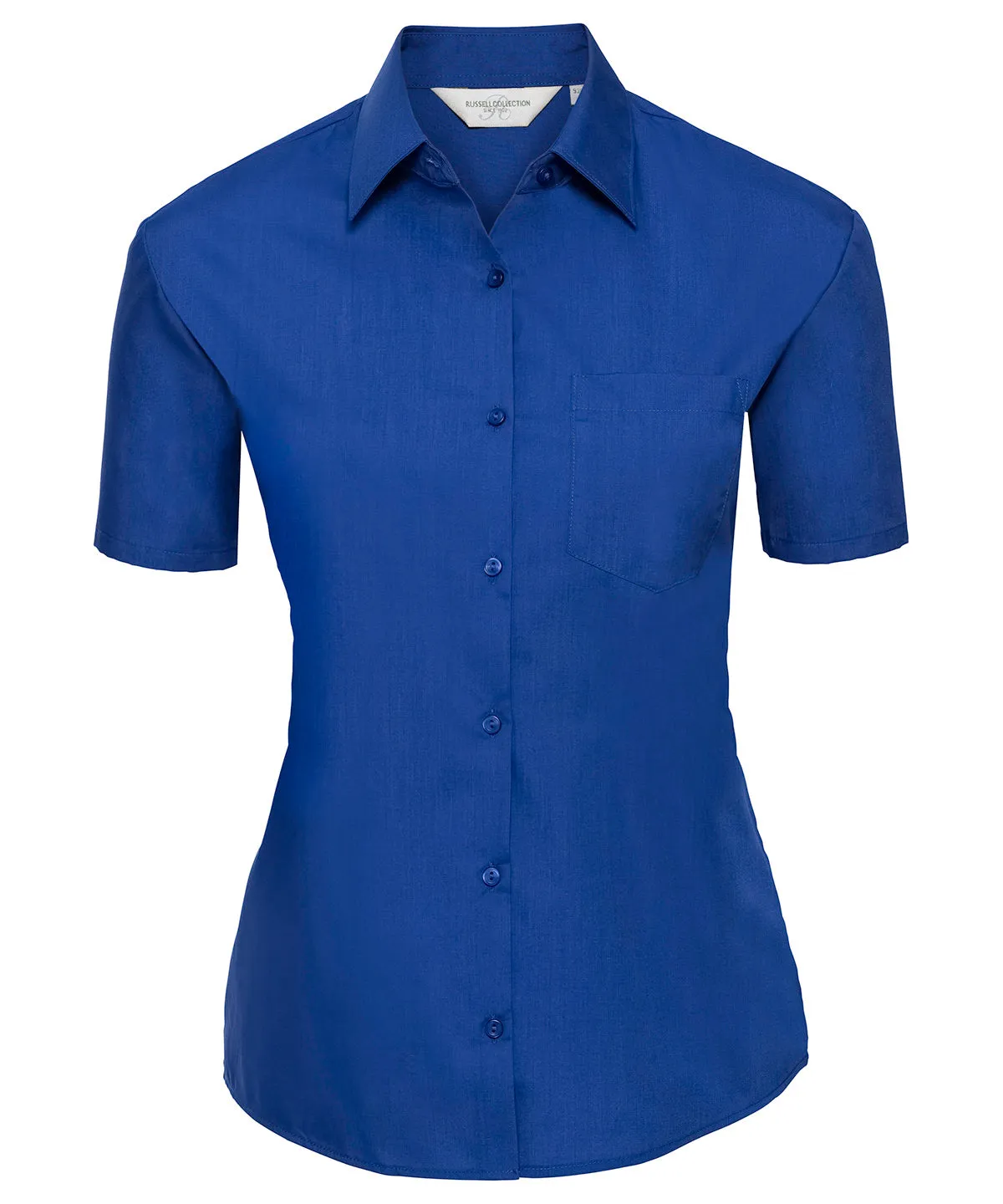 Bright Royal - Women's short sleeve polycotton easycare poplin shirt