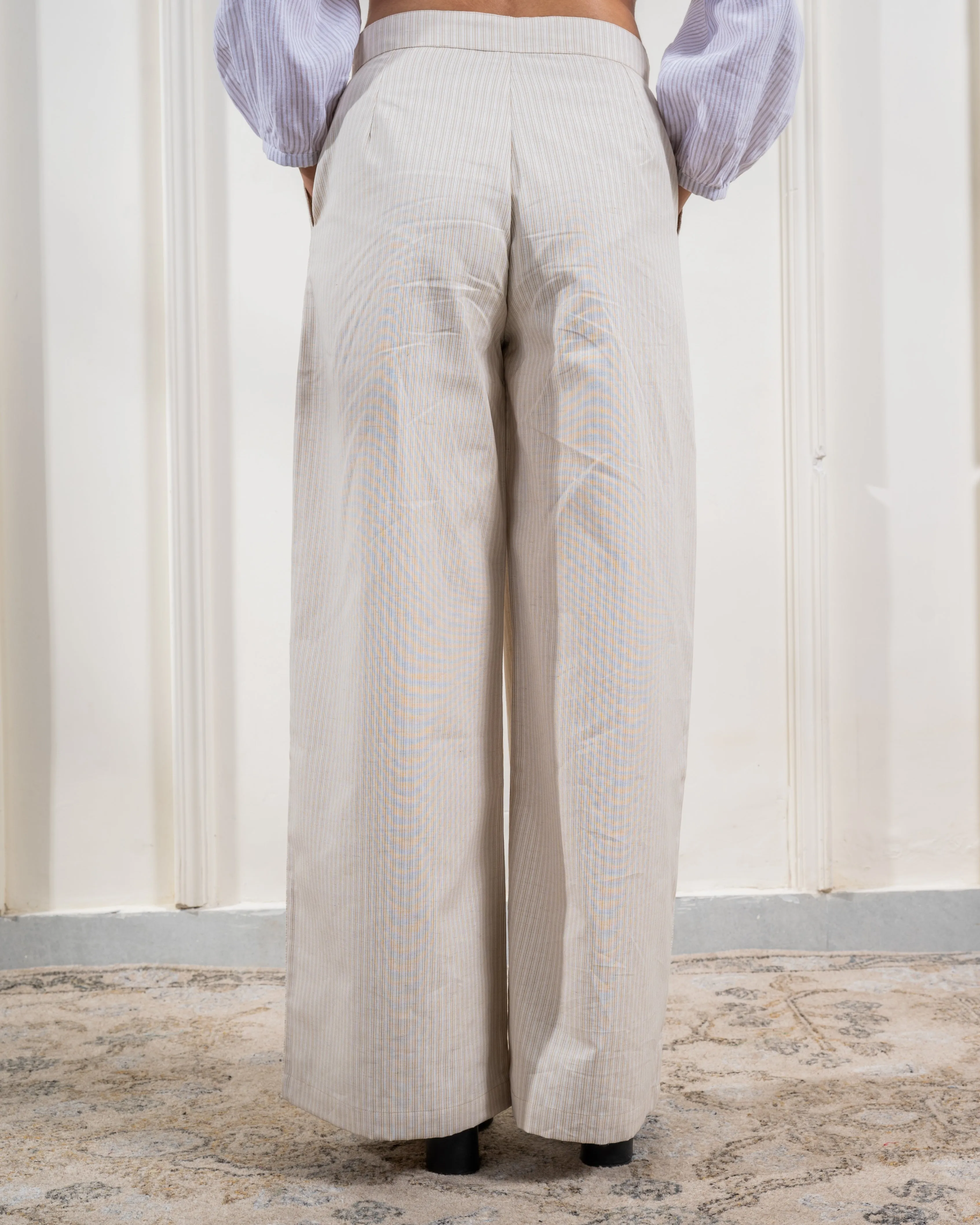 Candy Striped Ivory Cotton Pants