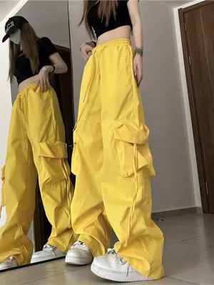 Drawstring Blue Loose Fit Trousers Pants