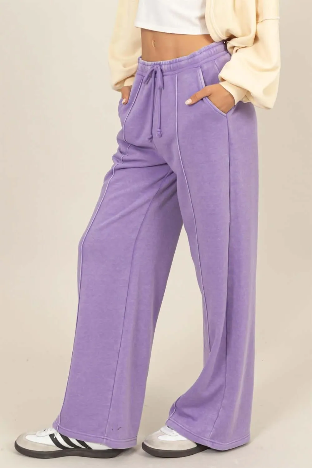 Drawstring High Rise Wide Leg Pants – Comfortable & Stylish