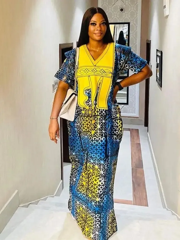 Fall Dresses Women Traditional Africa Clothing Dashiki Ankara Outfits Gown Abayas Robe Muslim Kaftan Maxi Boubou