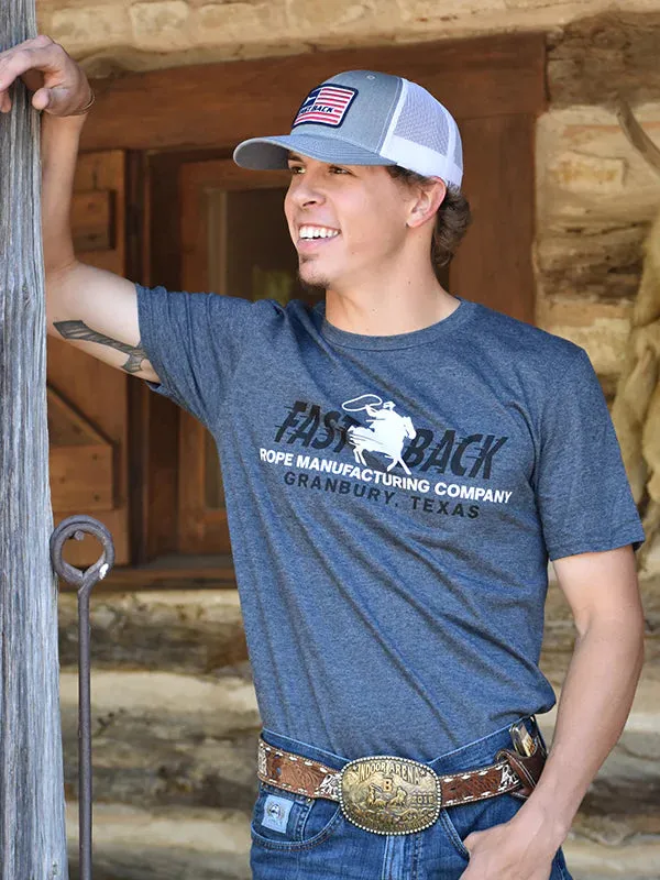 Fast Back Men's Retro Clean Logo T-Shirt in Heather Grey
