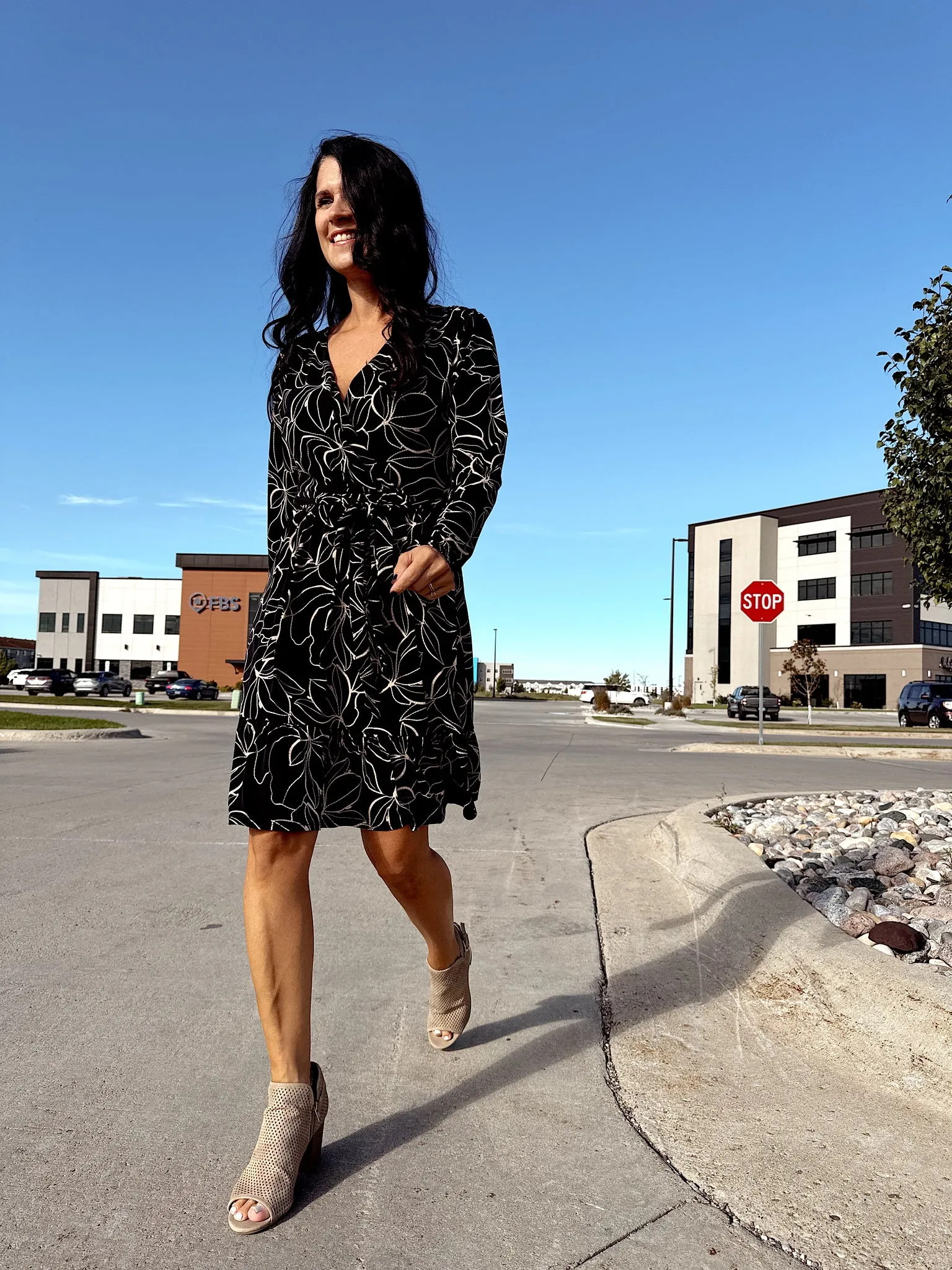 Floral Ruffle Hem Mini Dress