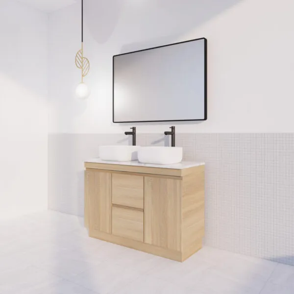 Forest | 1200 Double Bowl Vanity Light American Oak