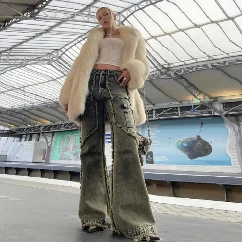 Frayed Bell Boot Denim Pants