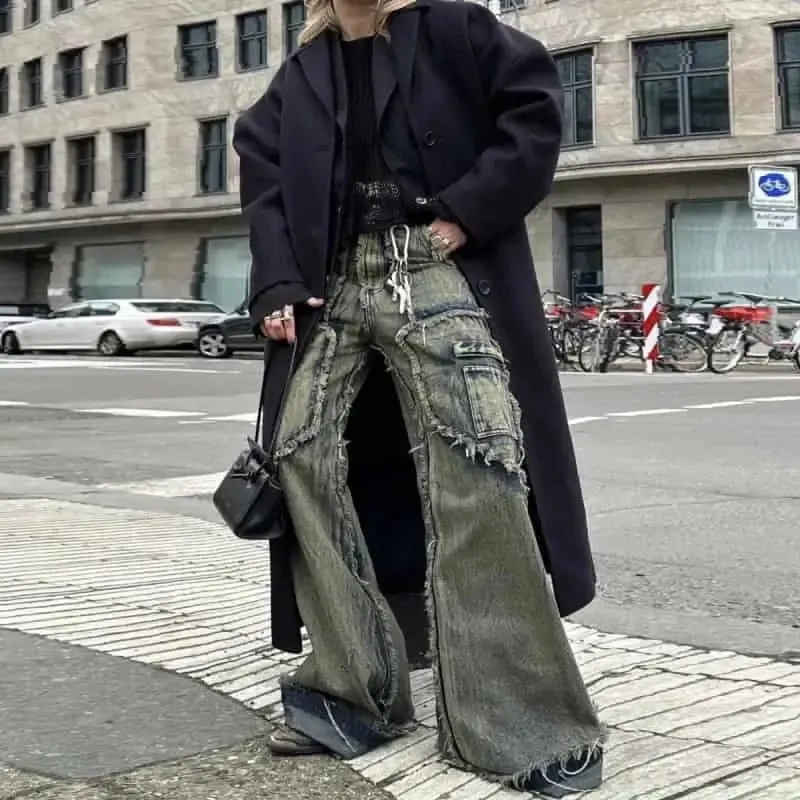 Frayed Bell Boot Denim Pants