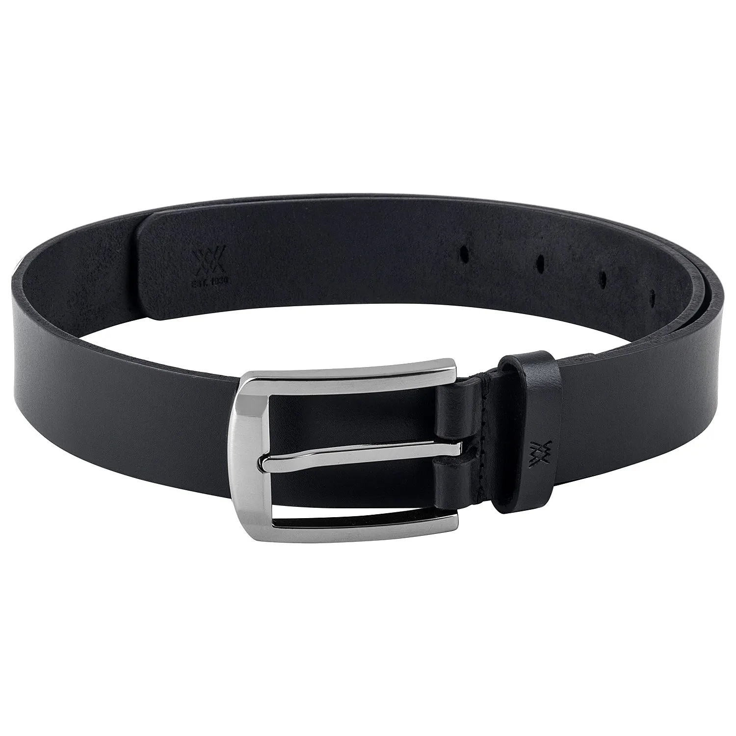 Genuine leather black belt