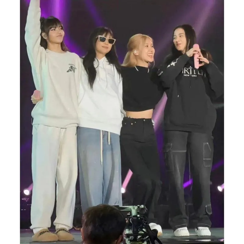 Gray Female Korean Fashion Casual Hoodie Hoodie Pants Loose