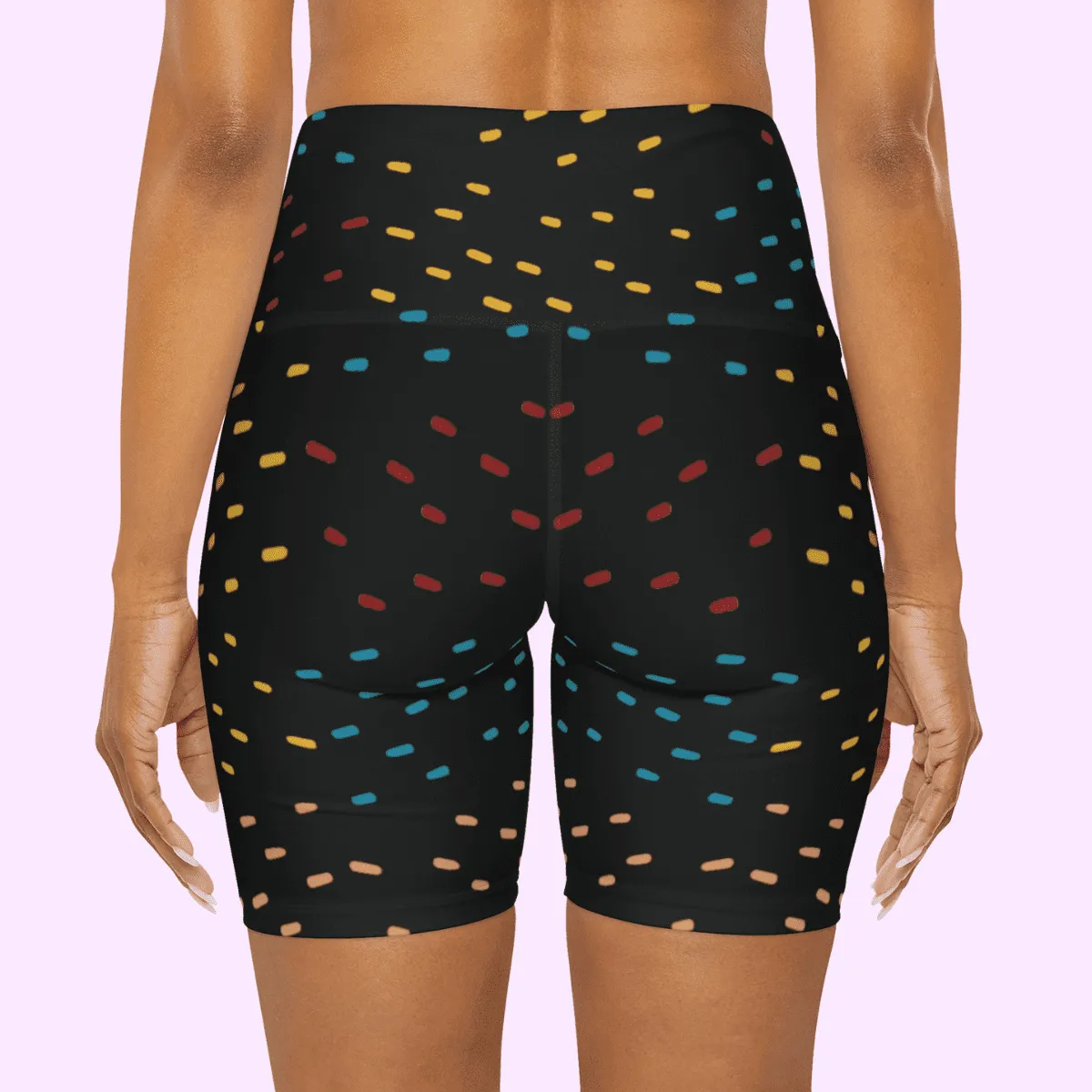 High Waisted Yoga Shorts Colored Specs