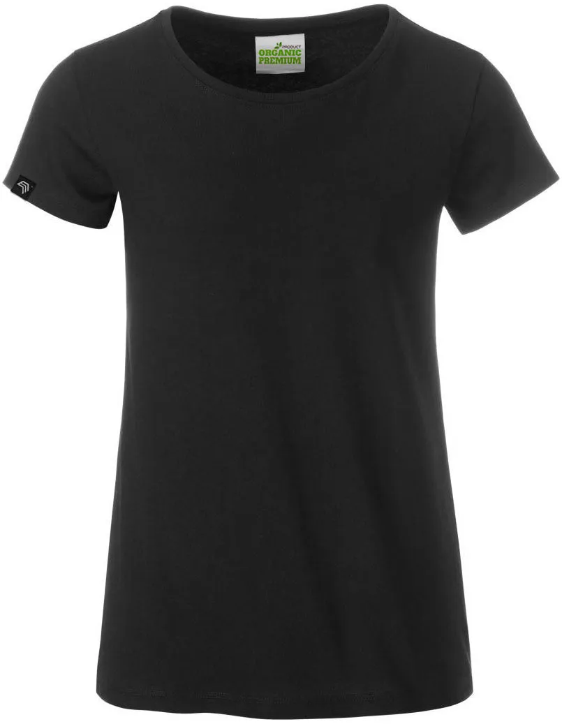 JAN 8007G ― Kinder/Mädchen Bio-Baumwolle T-Shirt - Schwarz