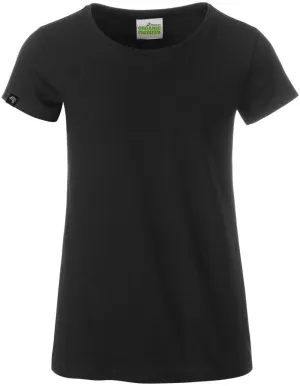 JAN 8007G ― Kinder/Mädchen Bio-Baumwolle T-Shirt - Schwarz