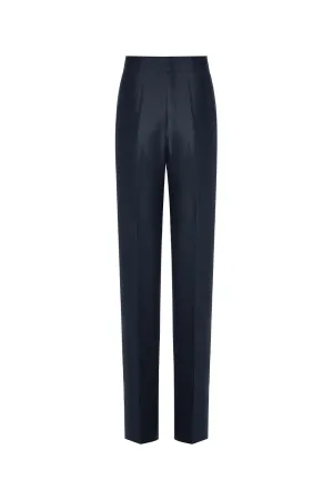 Jeanie Straight Slim Leg Silk Taffeta Floor Length Pants