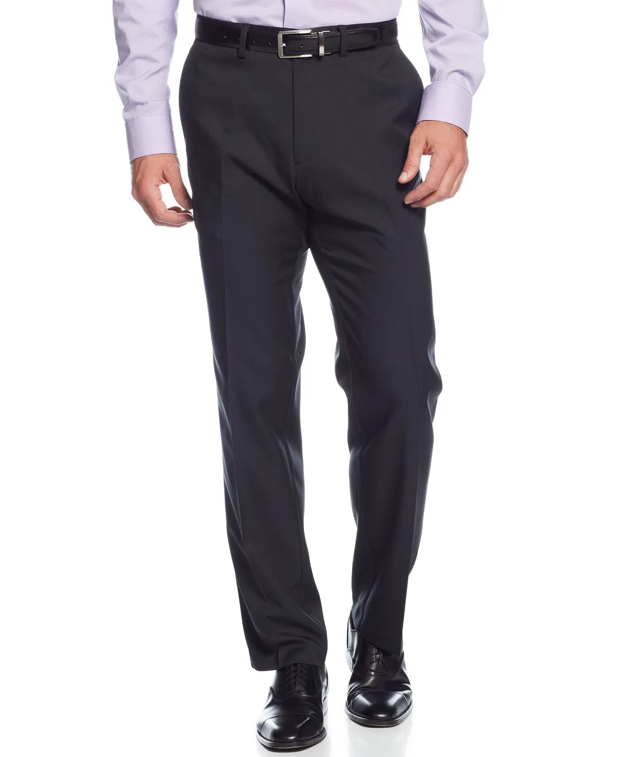 Kenneth Cole Reaction Mens Slim fit Dress Pants 38 / 30 Black Solid