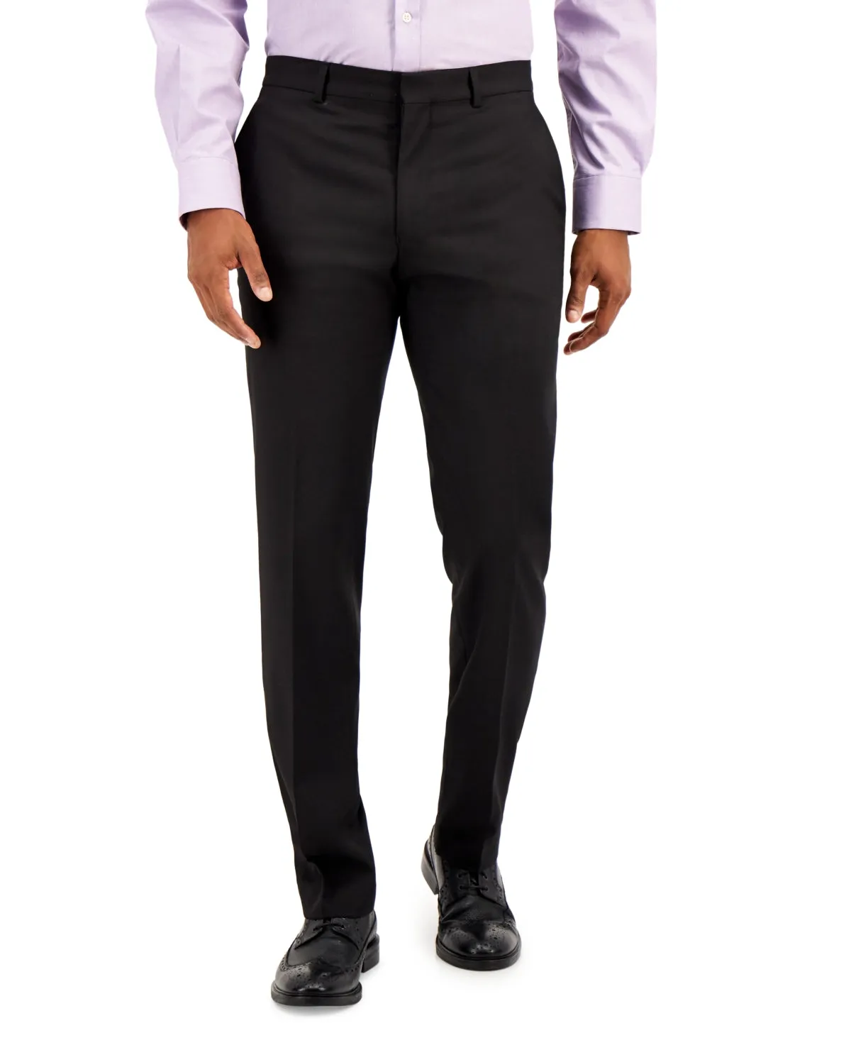 Kenneth Cole Reaction Mens Slim fit Dress Pants 38 / 30 Black Solid
