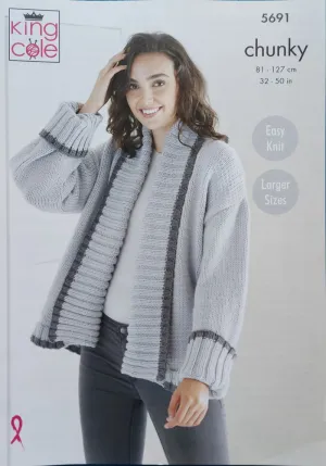 King Cole Ultra Soft Chunky Pattern 5691 - Cardigans