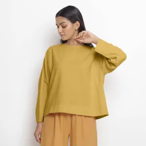 Light Yellow Handspun 100% Cotton Tie-Neck Top