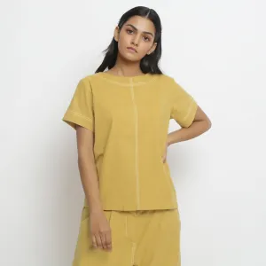 Light Yellow Handspun Cotton Paneled Top