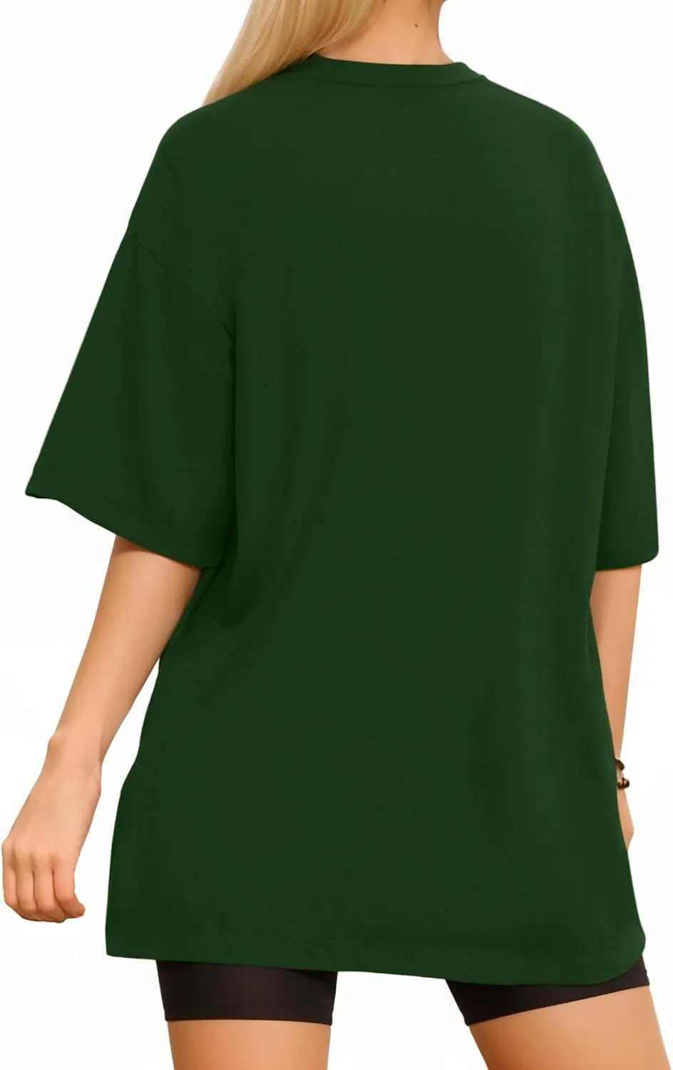 MANGOPOP Women's Oversized T Shirts Short Sleeve Crewneck Loose Fit Tops Summer Basic Tee