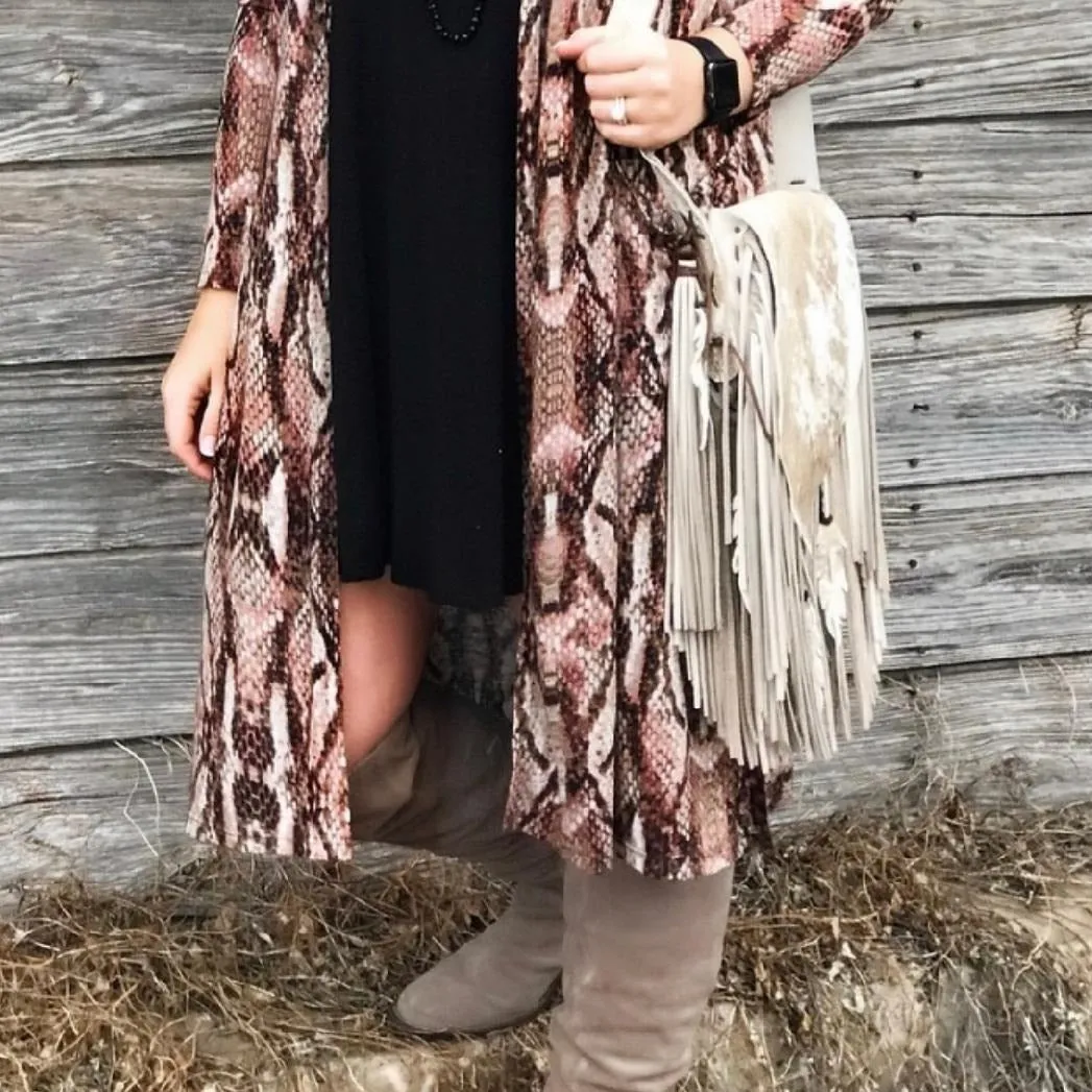 Mauve Python Cardigan
