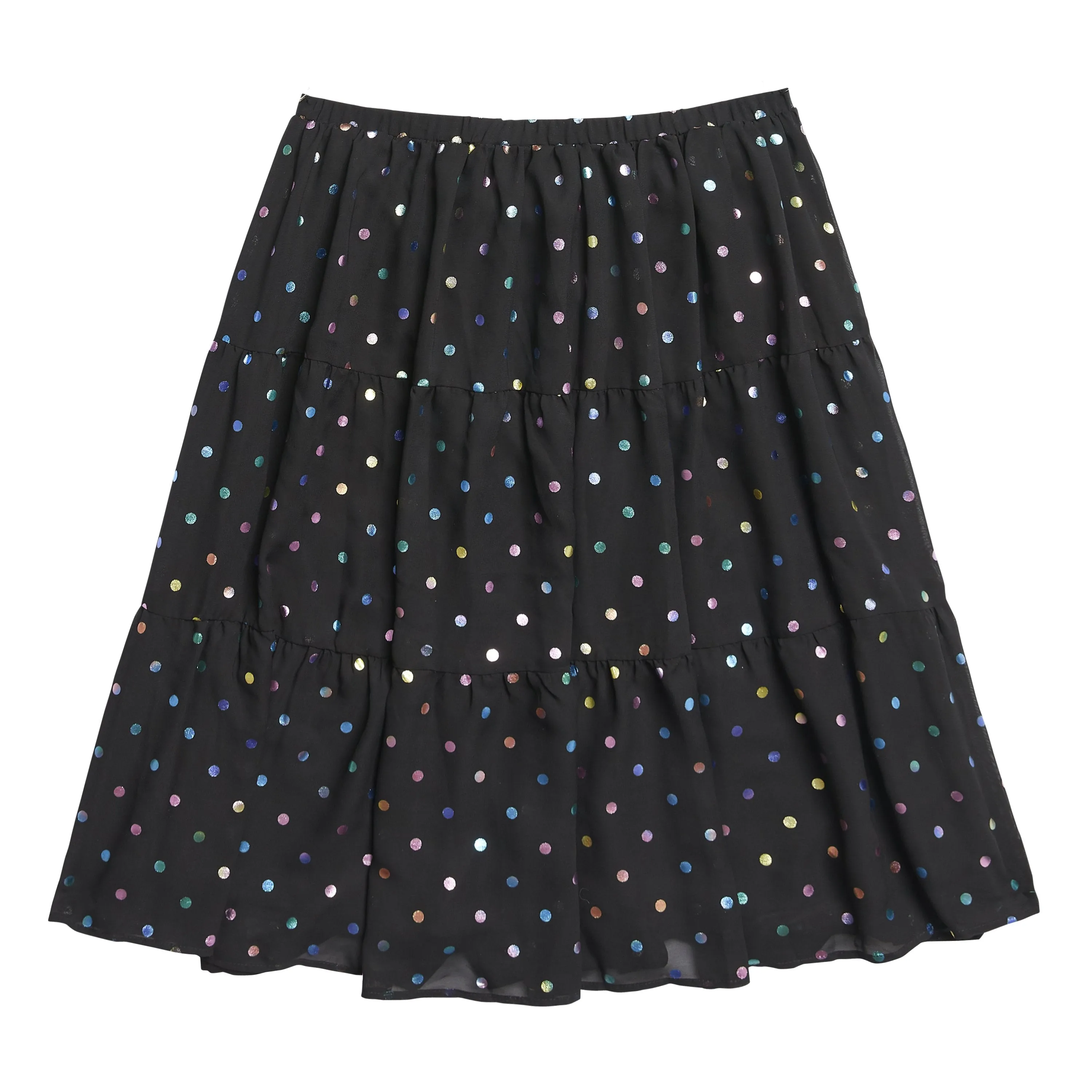 Multi Dot Tiered Skirt