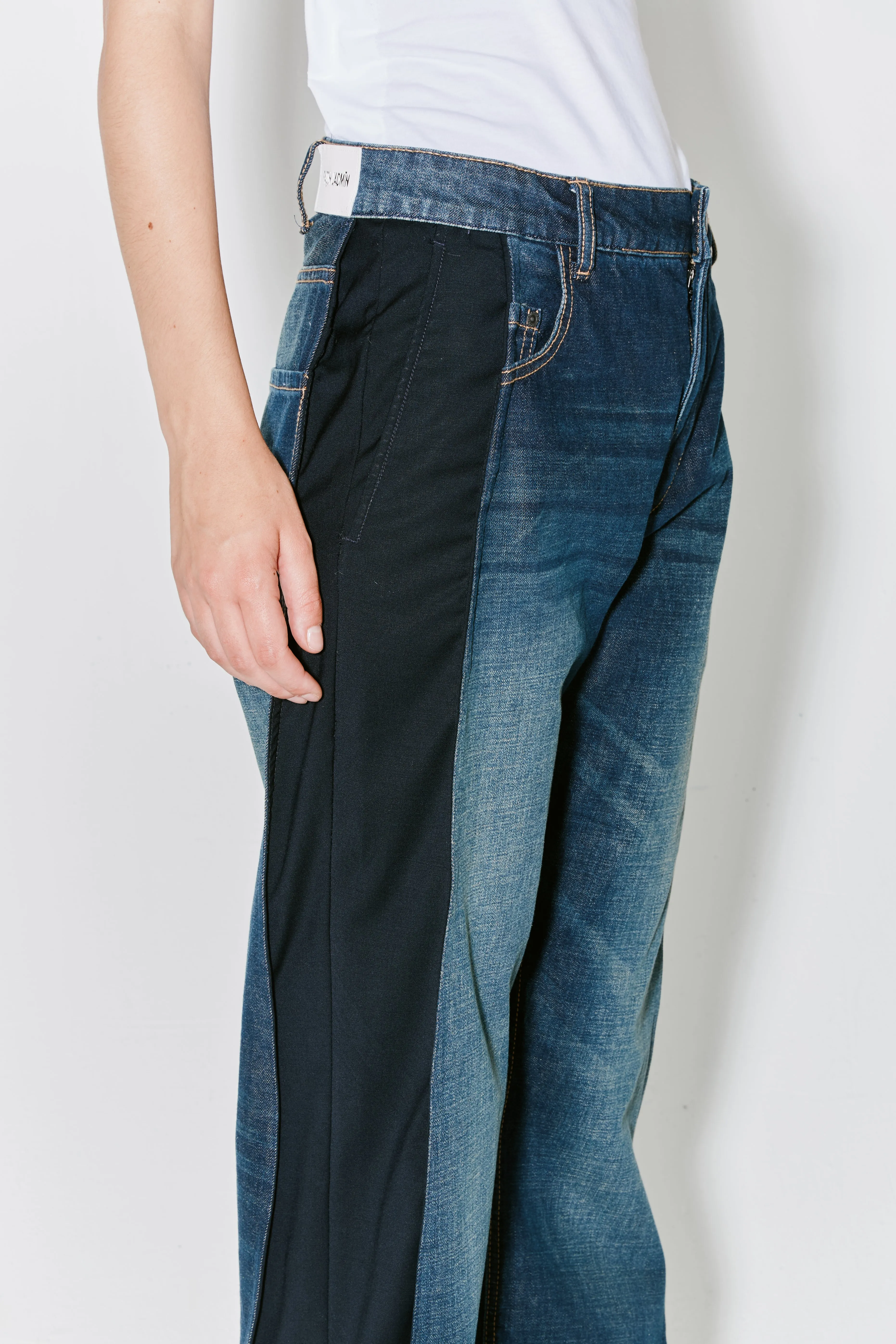 PELLA pants blue and black on side