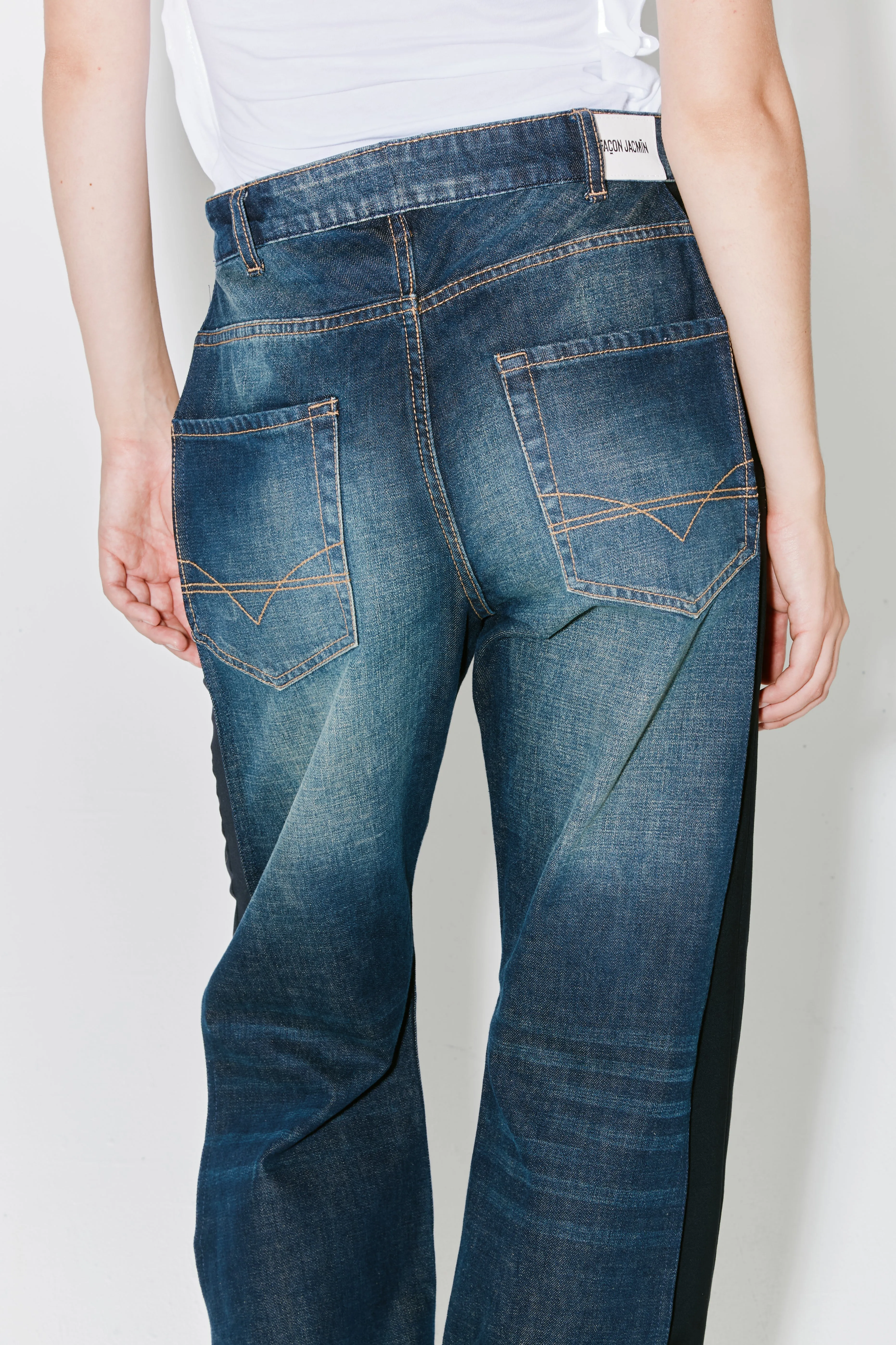 PELLA pants blue and black on side