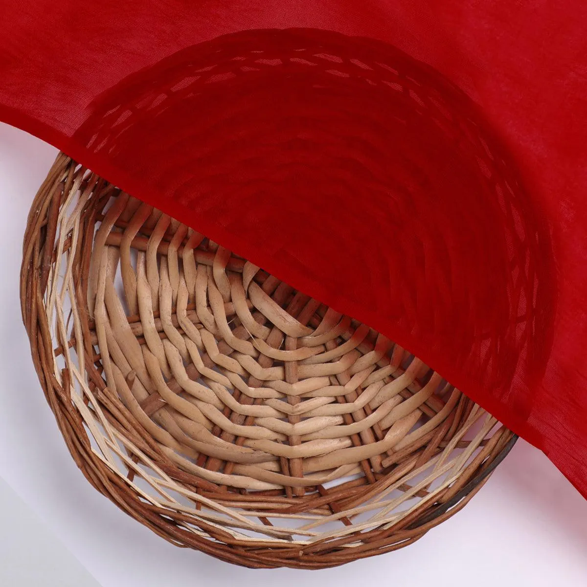 Red Colour Pure Organza Plain Dyed Fabric