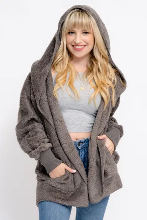 Remi COZIEST POCKETED CARDIGAN STEEL - GREY