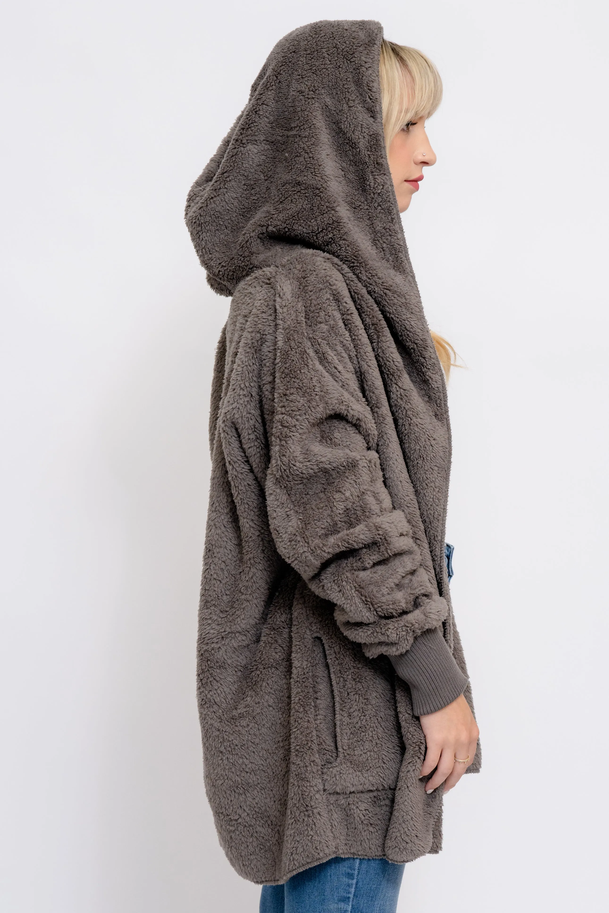 Remi COZIEST POCKETED CARDIGAN STEEL - GREY