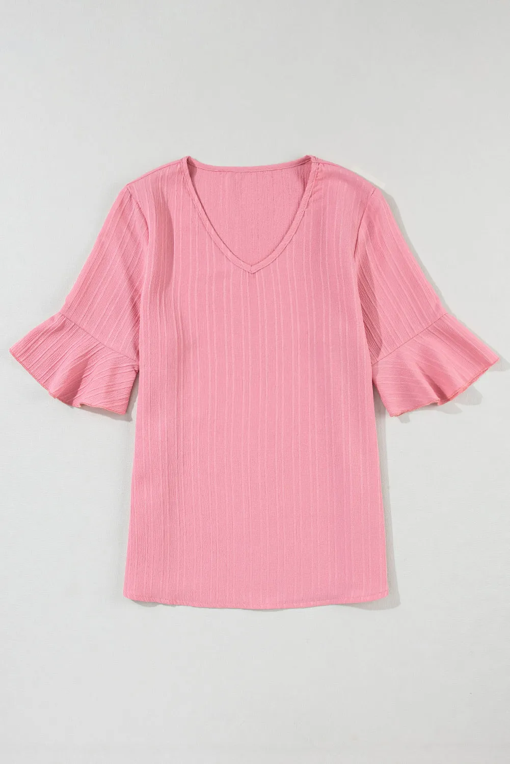 Ruffle half sleeve top - Pink