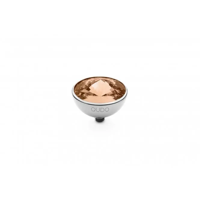 Silver 13mm Bottone Ring Top Light Peach