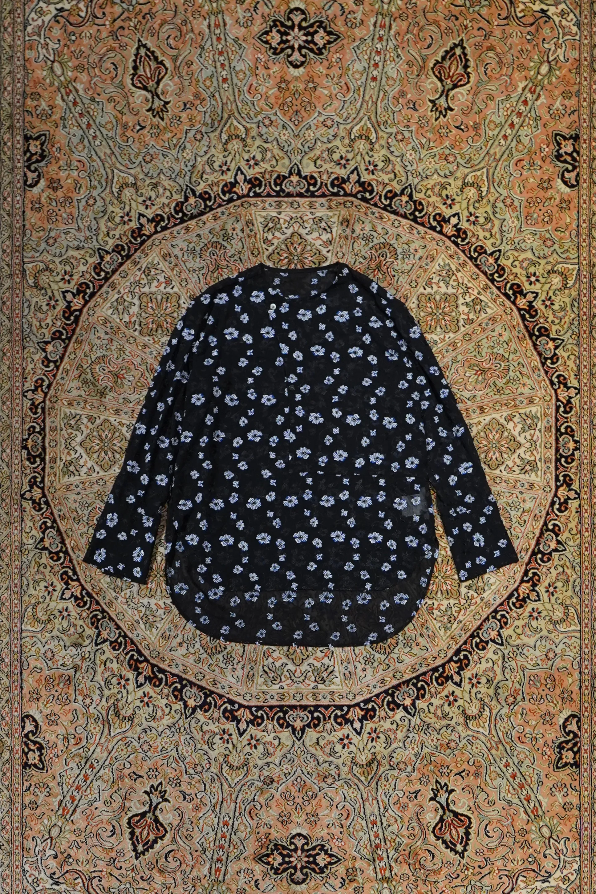 UJOH No Collar Shirts (FLOWER EMBROIDERY)