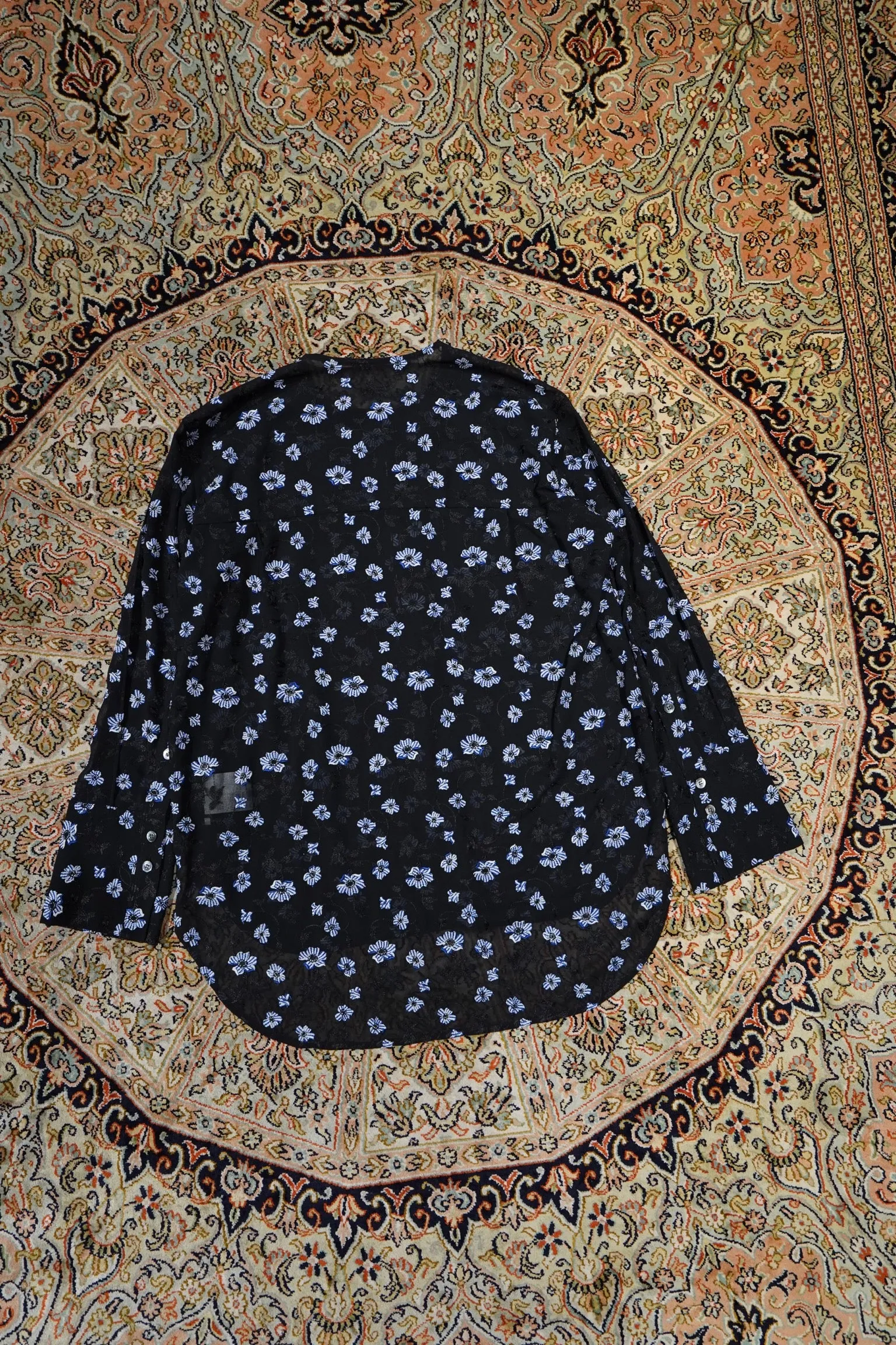 UJOH No Collar Shirts (FLOWER EMBROIDERY)