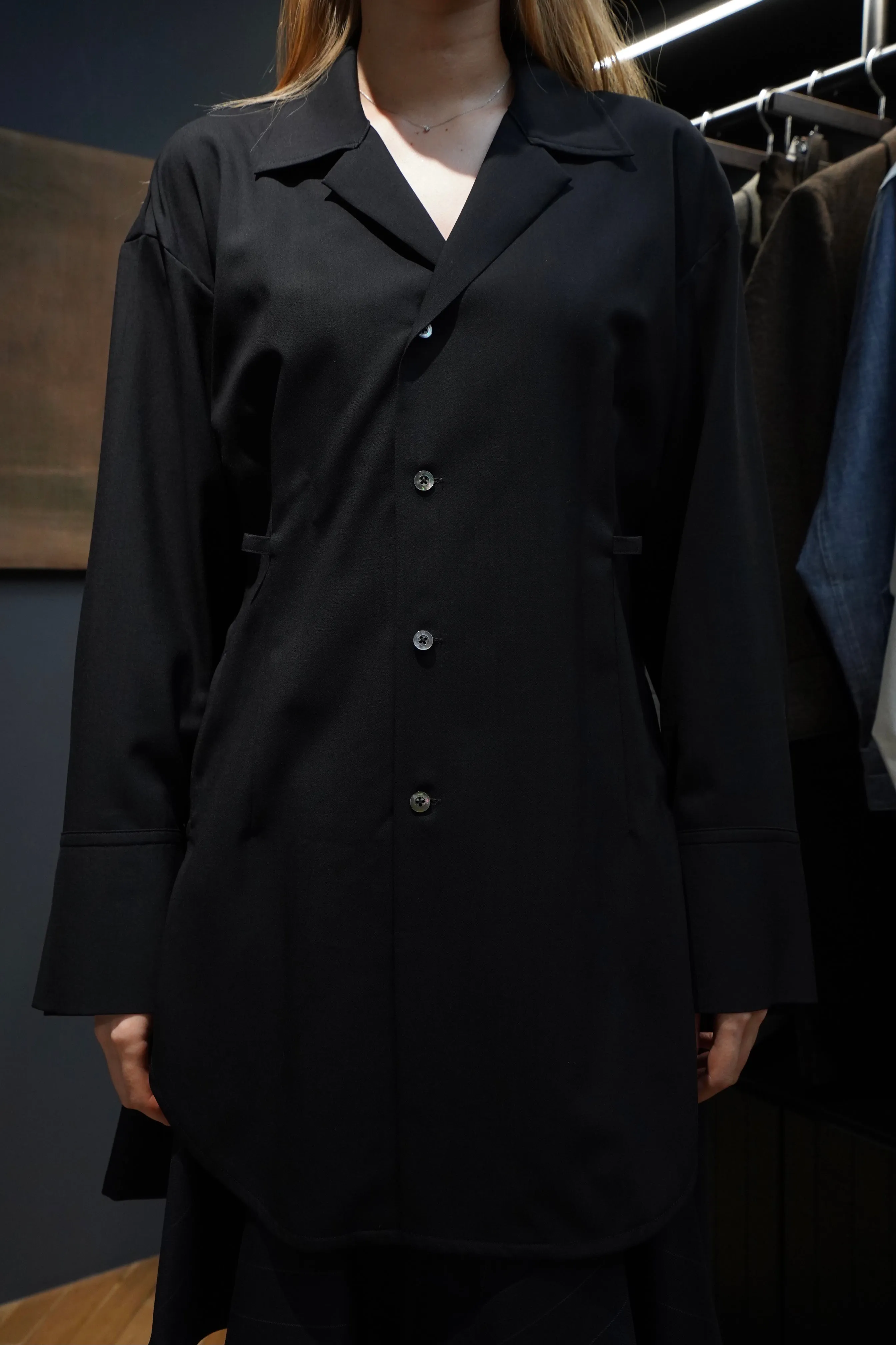 UJOH Open Collar Shirts (Black)