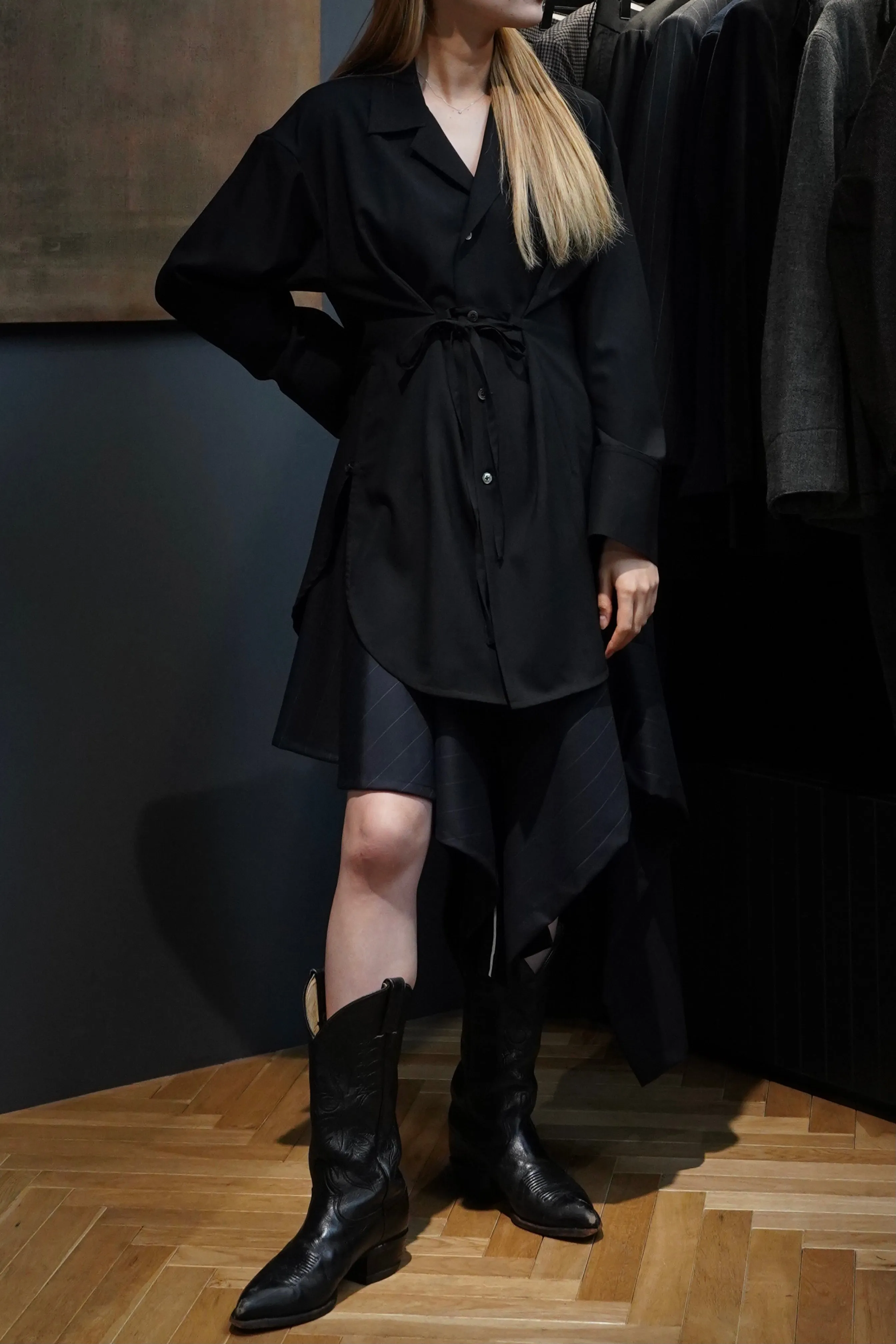 UJOH Open Collar Shirts (Black)