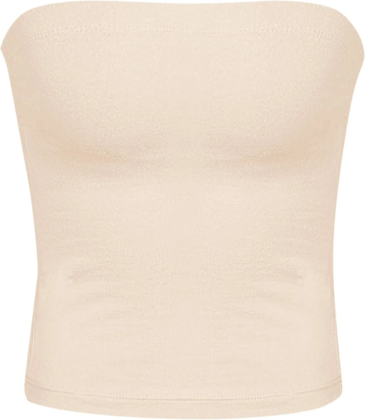 Women's Tube Tops Summer Outfits Going Out Bandeau Shirts Sleeveless Strapless Crop Tank Top
