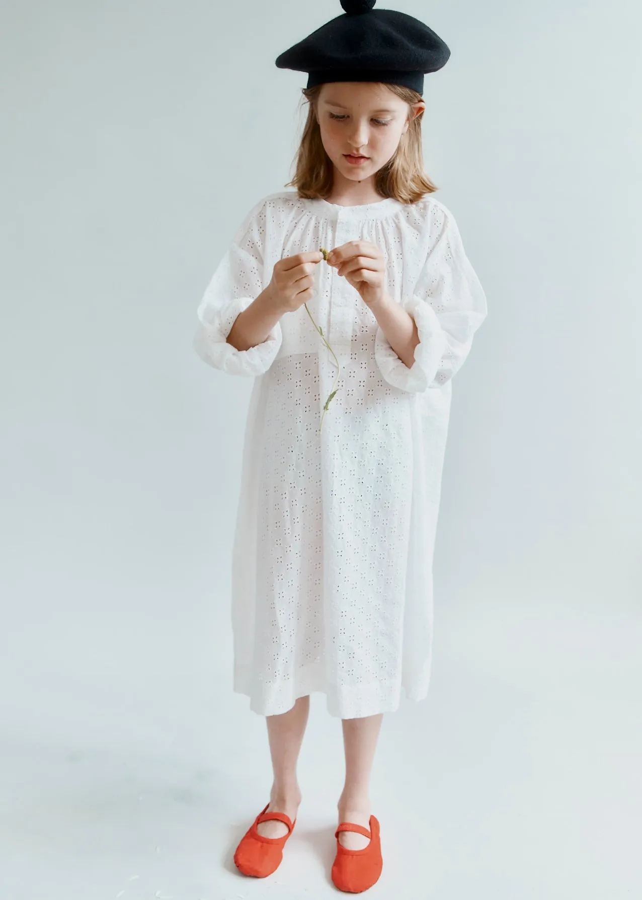 YEW GIRL'S COTTON DRESS - OFF-WHITE