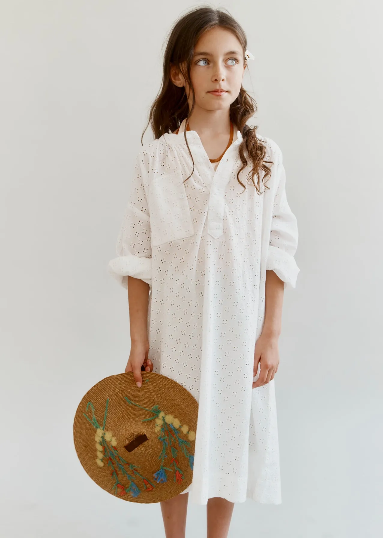 YEW GIRL'S COTTON DRESS - OFF-WHITE