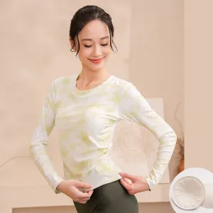 Yoga Tops Autumn Long Sleeves with Chest Pads Professional Fitness Clothes Women's Tops