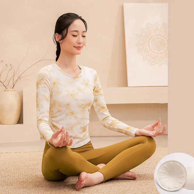 Yoga Tops Autumn Long Sleeves with Chest Pads Professional Fitness Clothes Women's Tops
